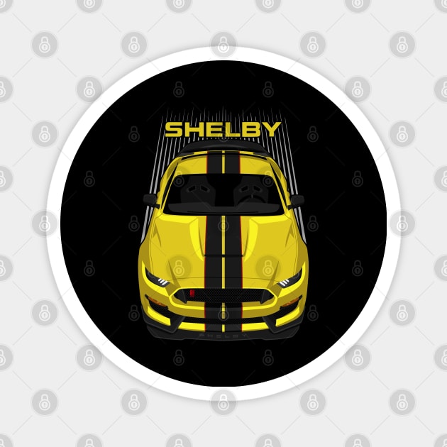 Ford Mustang Shelby GT350R 2015 - 2020 - Yellow - Black Stripes Magnet by V8social